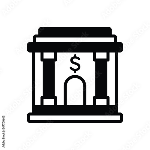 Black solid icon for banking  