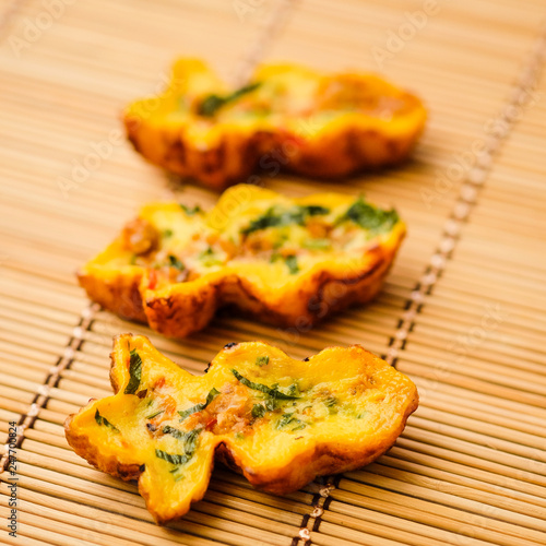 Malaysian's local food , Kuih Cara Berlauk shoot indoors with available lights photo