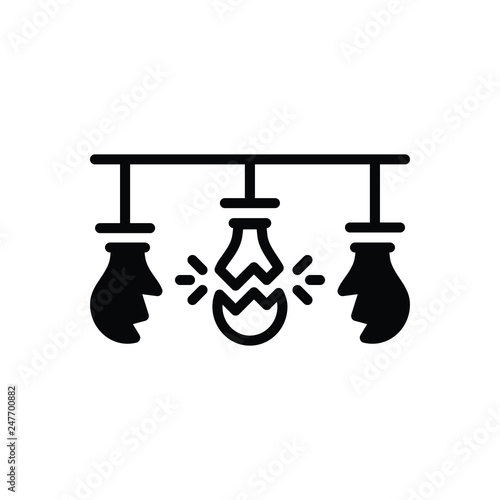 Black solid icon for broken 