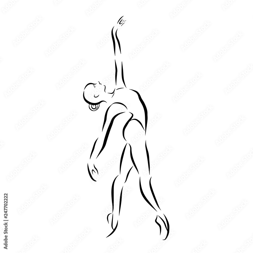 Vector illustration of classical ballet, figure ballet dancer