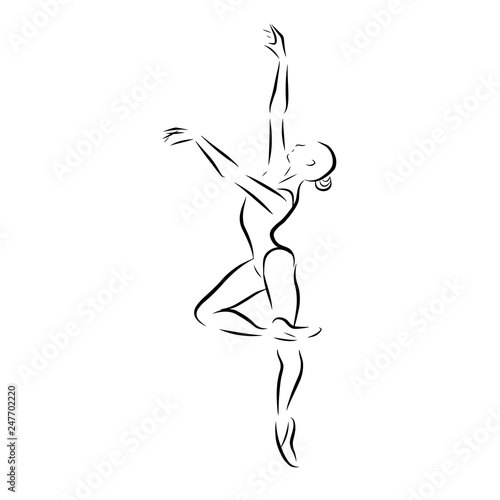 Vector illustration of classical ballet, figure ballet dancer