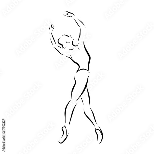 Vector illustration of classical ballet, figure ballet dancer