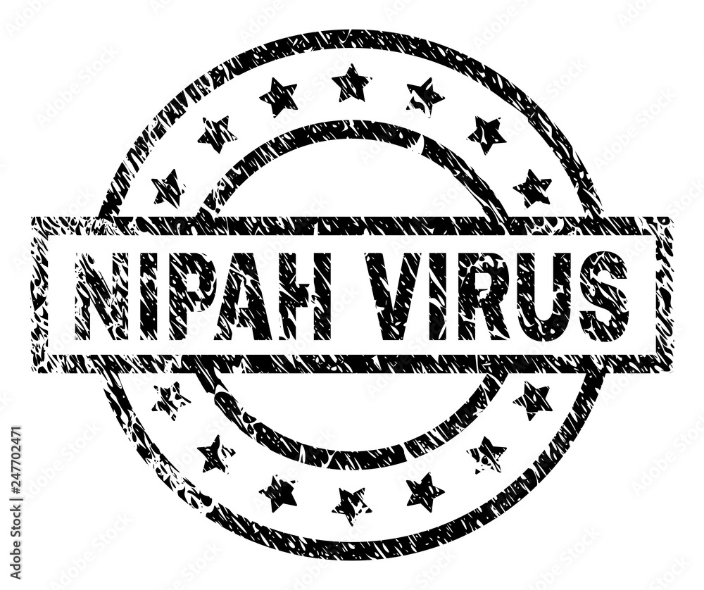 NIPAH VIRUS stamp seal watermark with distress style. Designed with ...