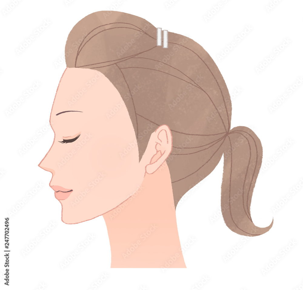 横を向いた女性の頭部 Stock イラスト Adobe Stock