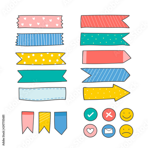Colorful stationery supplies collection