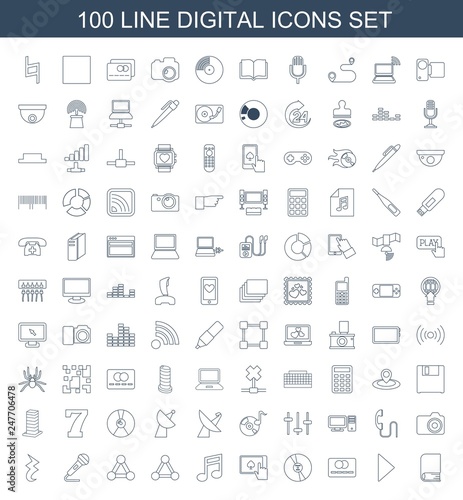 100 digital icons