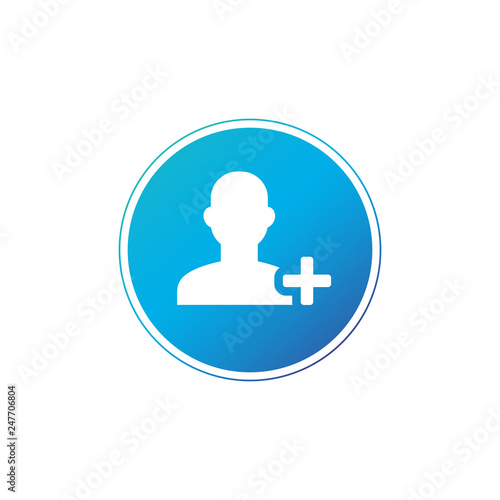 Add User rounded icon. Vector designed for web and software interfaces. Vector illustration Isolated on white background.