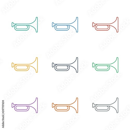 trumpet icon white background