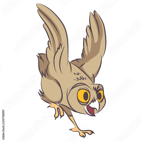 fly owl cartoon © piggybankstudio