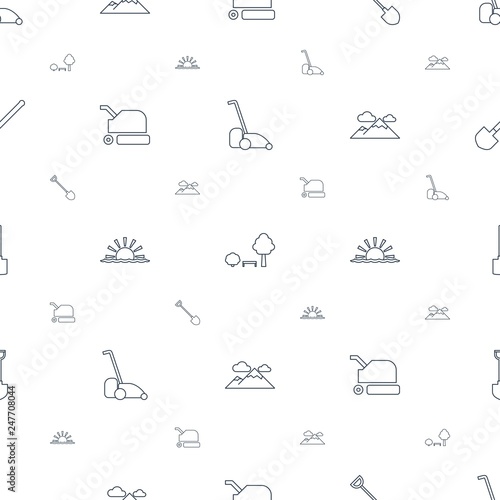 landscape icons pattern seamless white background