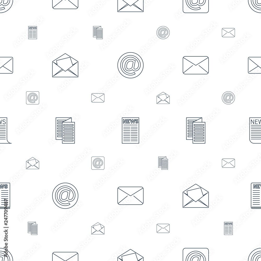 newsletter icons pattern seamless white background Stock Vector | Adobe  Stock