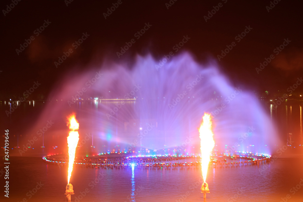 Music fountain water curtain movie images