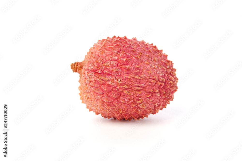Fresh lychee close up macro isolated on white background. Clipping Path. Full depth of field Fresh lychee close up macro isolated on white background. Clipping Path. Full depth of field