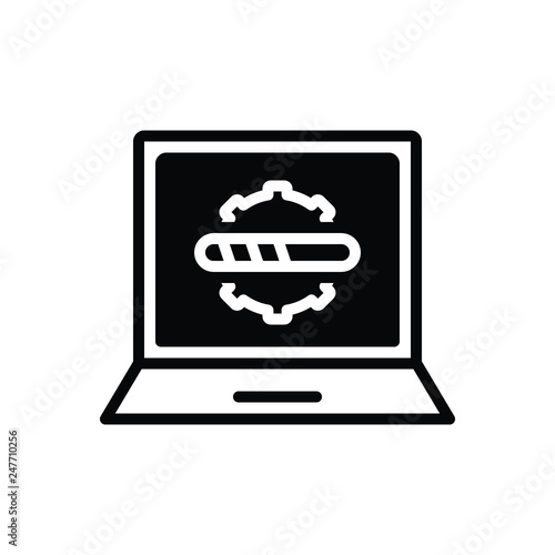 Black solid icon for progress 