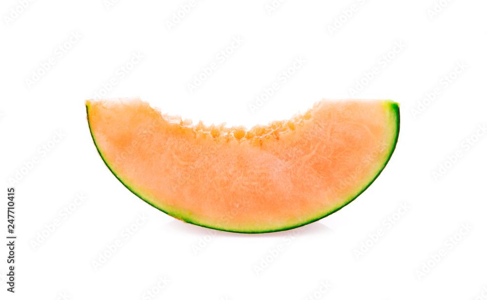 slice of japanese melons on white background slice of japanese melons on white background