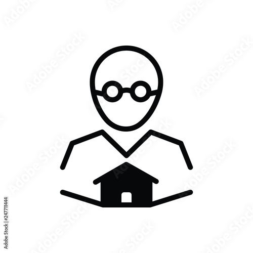 Black solid icon for owner 
