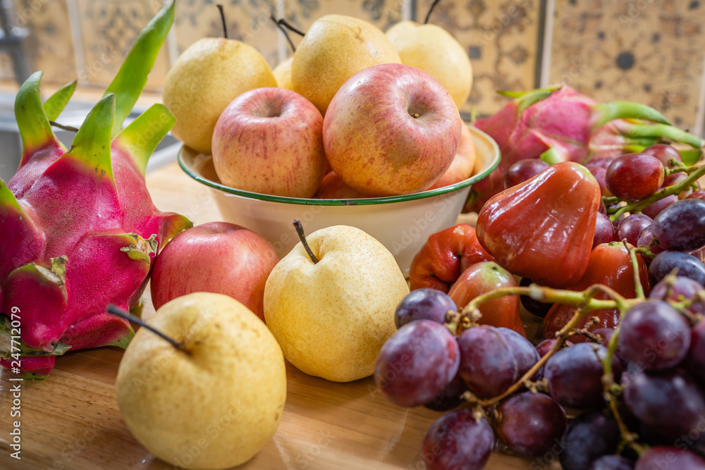 Close up of many kind of fruit. Close up of many kind of fruit.