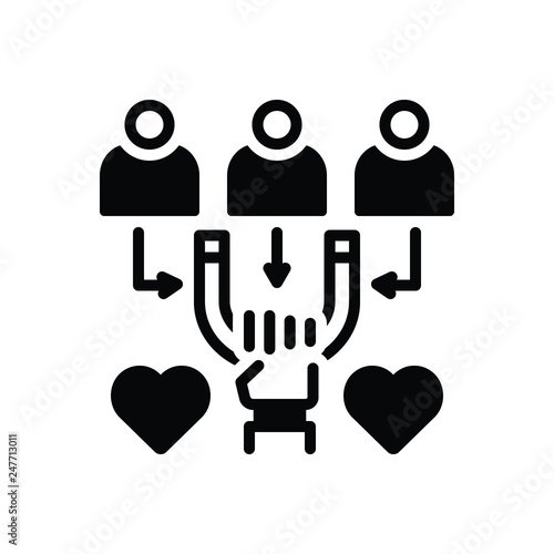 Black solid icon for attractive