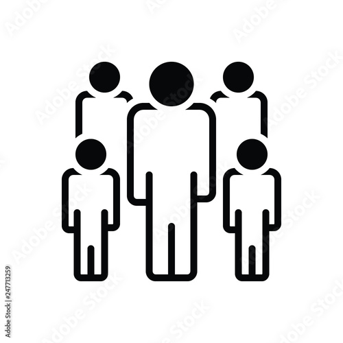 Black solid icon for audience 