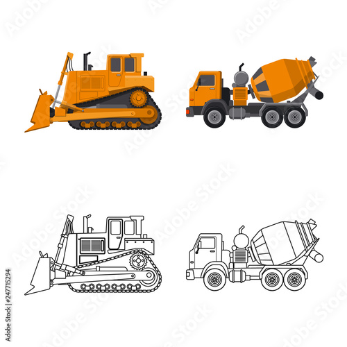 Isolated object of build and construction logo. Collection of build and machinery stock symbol for web.