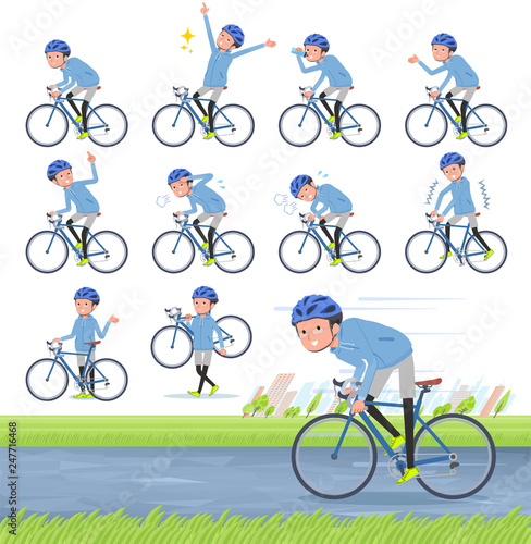 flat type dad Blue sportswear_road bike