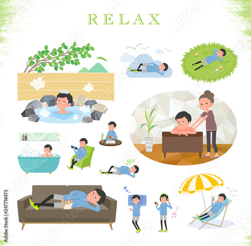 flat type dad Blue sportswear_relax