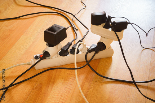 Many electrical plugs, network congestion