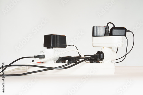 Many electrical plugs, network congestion