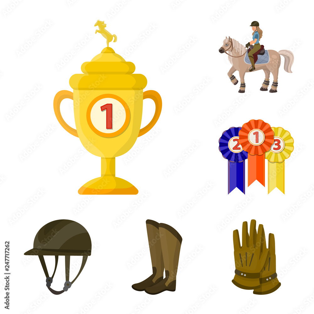 Fototapeta premium Isolated object of horseback and equestrian icon. Set of horseback and horse stock vector illustration.