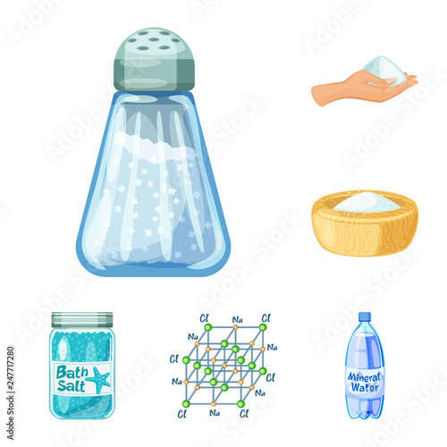 Isolated object of salt  and food logo. Set of salt  and mineral  stock symbol for web.