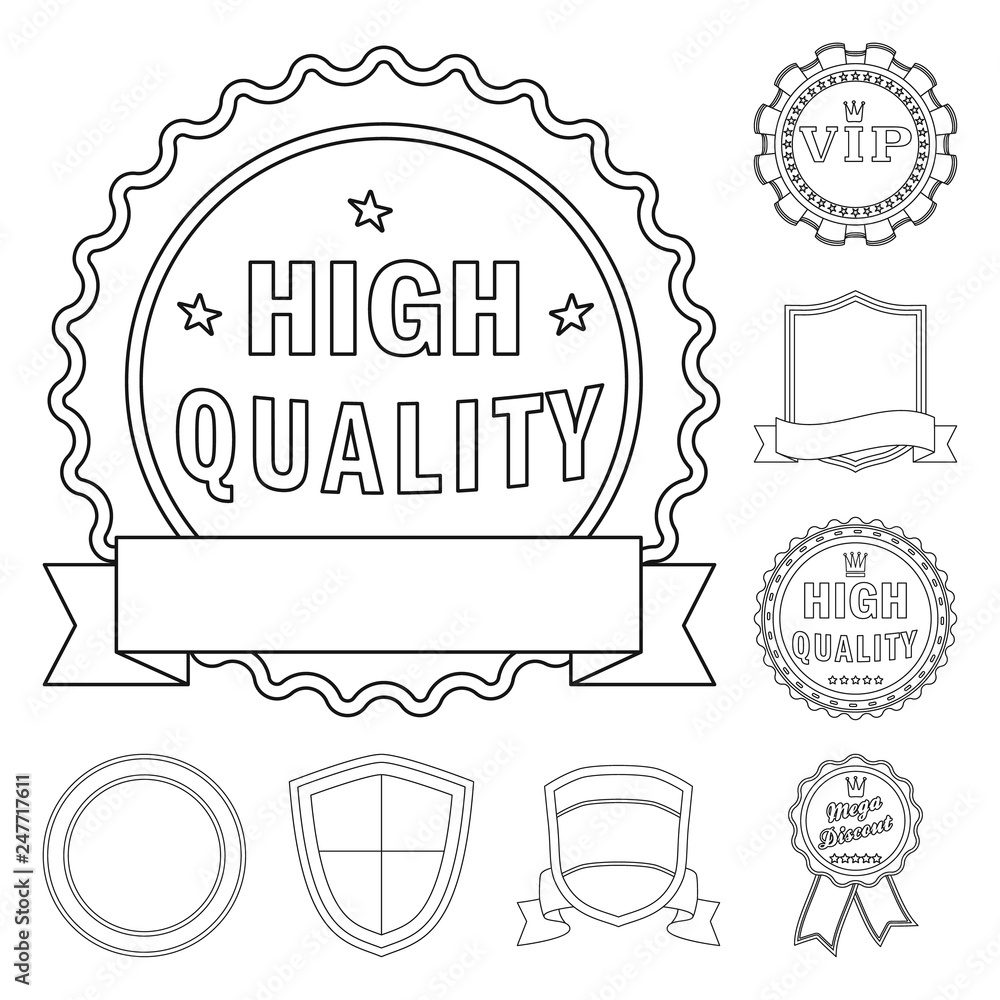 Vector design of emblem and badge icon. Collection of emblem and sticker stock vector illustration.