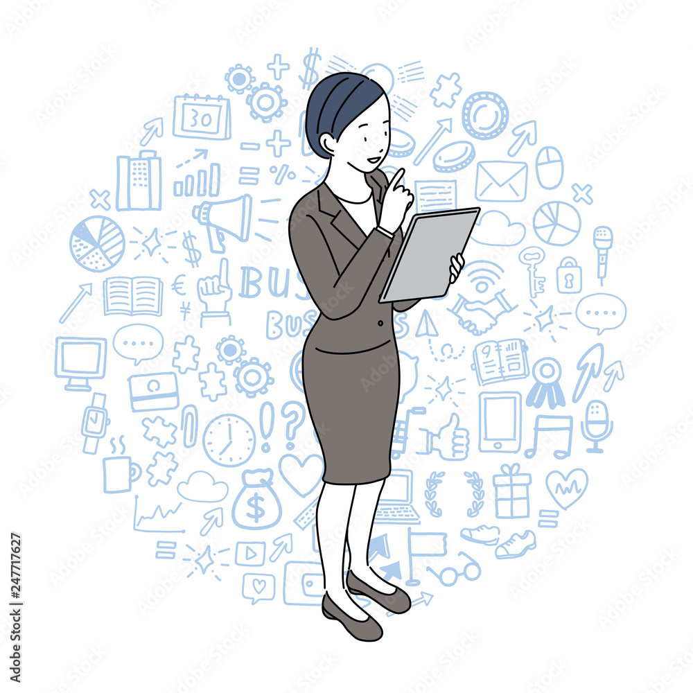 ビジネスウーマン 女性 アイソメトリック アイソメ イラスト Stock Vector Adobe Stock