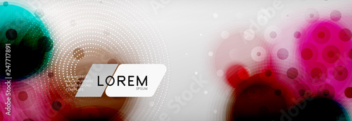 Background abstract - blurred dotted color circle shape, techno bubbles