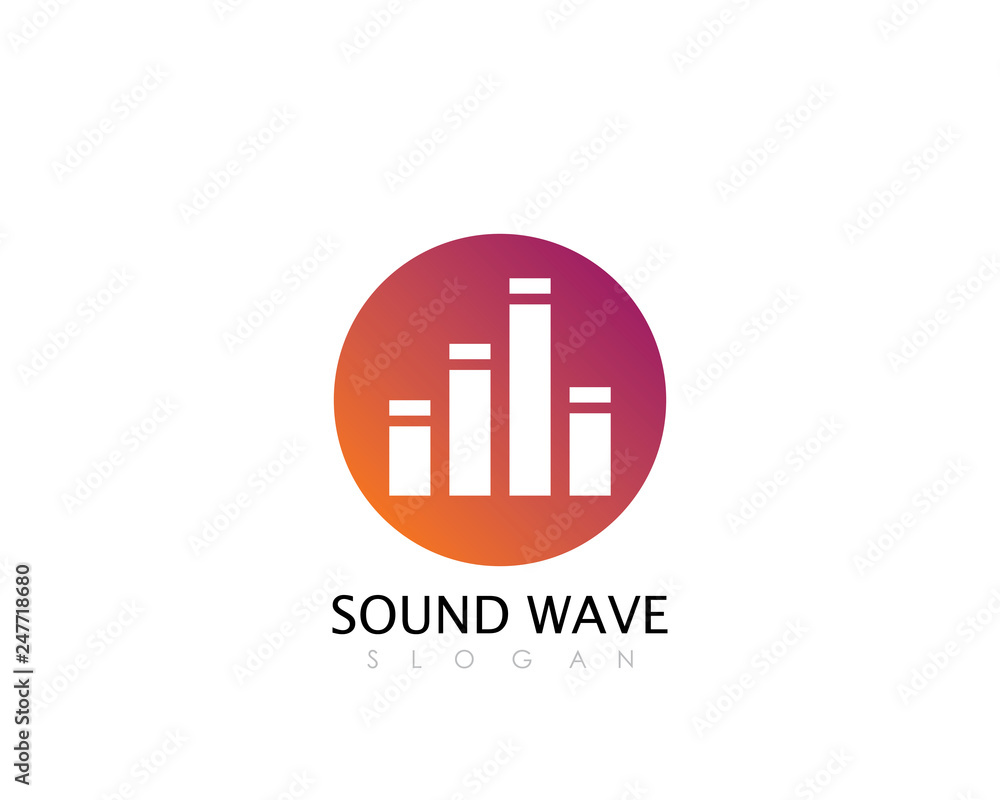 Sound waves vector illustration Sound waves vector illustration