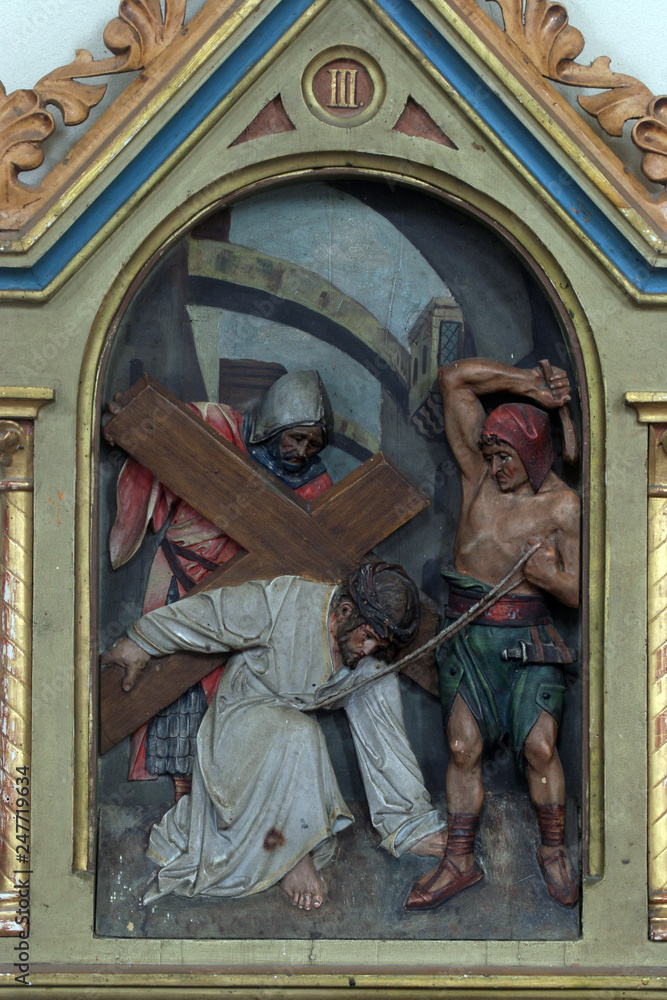 3rd Stations of the Cross, Jesus falls the first time 3rd Stations of the Cross, Jesus falls the first time
