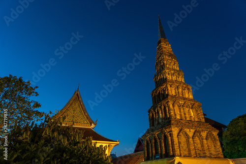 Wat Phra That Hariphunchai with Twilight time