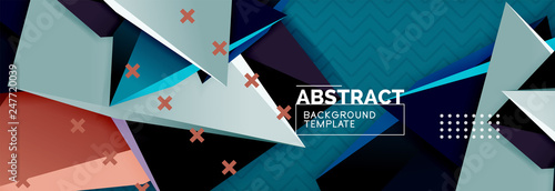 3d triangular shapes geometric background. Origami style pattern with triange shapes for decorative design. Poster design. Line design. Modern presentation template