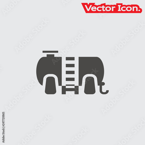 Fuel tank icon isolated sign symbol and flat style for app, web and digital design. Vector illustration.