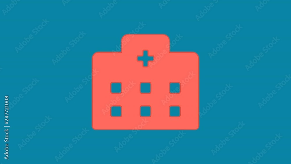 Behind the squares appears the symbol hospital. In - Out. Alpha channel Premultiplied - Matted with color RGB (8,132,164) Behind the squares appears the symbol hospital. In - Out. Alpha channel Premultiplied - Matted with color RGB (8,132,164)