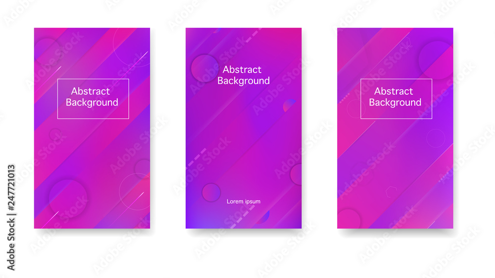 Creative cover in a minimalist style. Color geometric gradient, futuristic background. Gradient, neon, lines, forms. Vector.