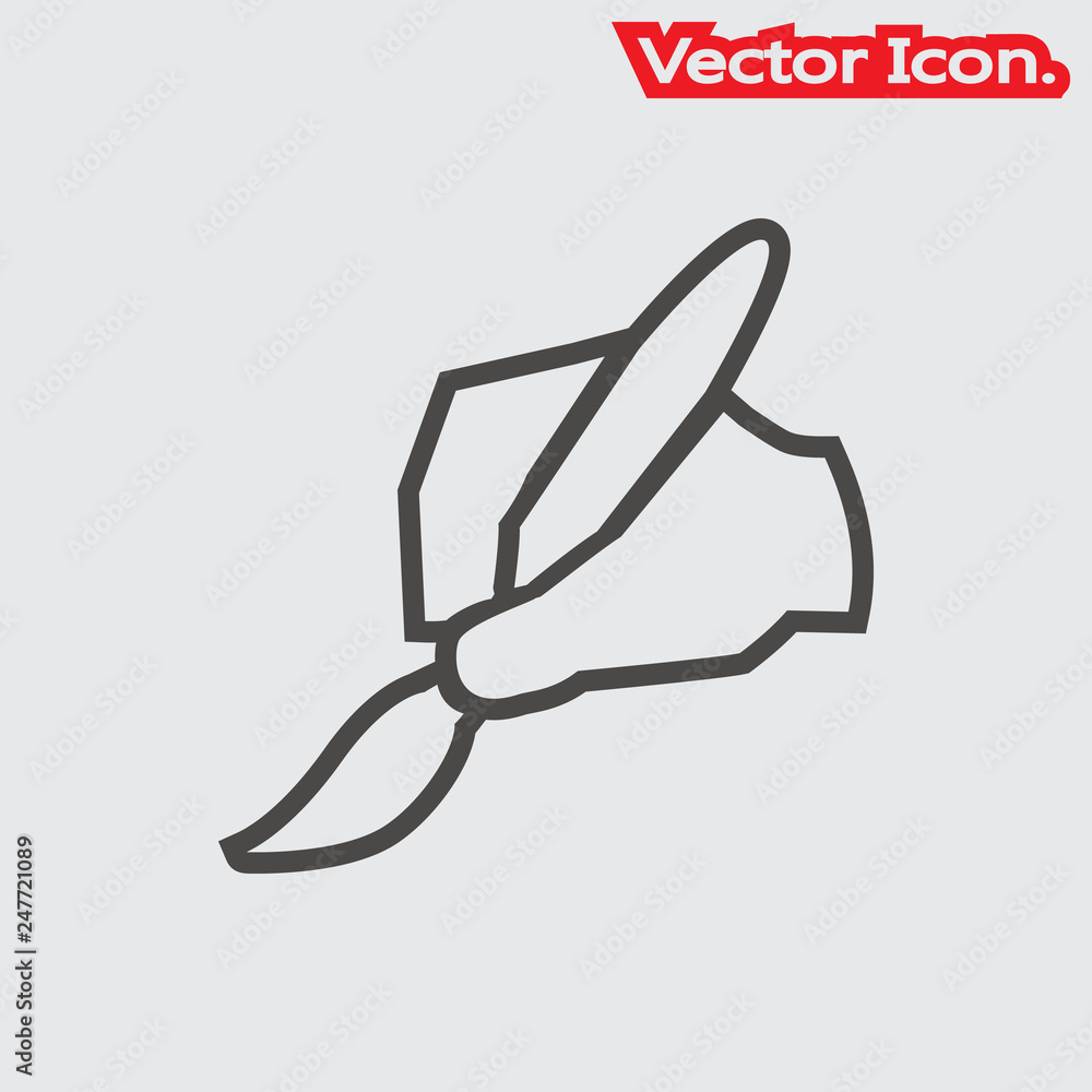 Fototapeta premium hand writing icon isolated sign symbol and flat style for app, web and digital design. Vector illustration.