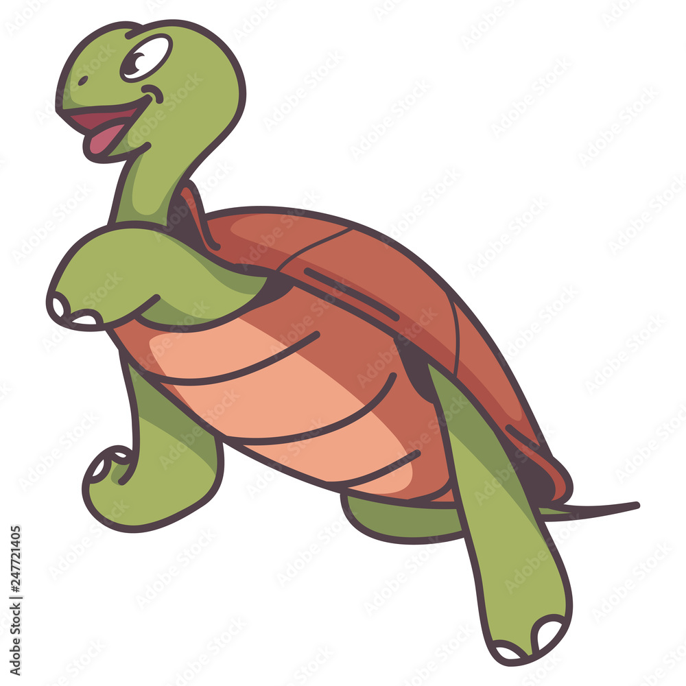 Obraz premium walking turtle cartoon