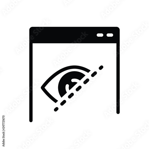 Black solid icon for hide 