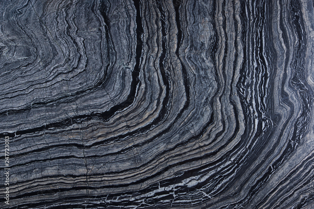 Natural marble stone gray with black and white stripes, reaching a semicircle, called Silver Wave Natural marble stone gray with black and white stripes, reaching a semicircle, called Silver Wave