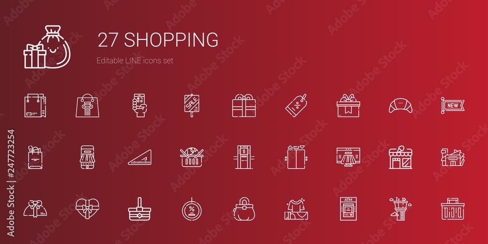 shopping icons set