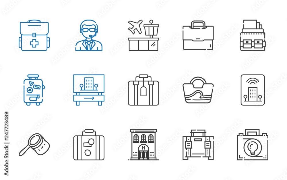suitcase icons set suitcase icons set