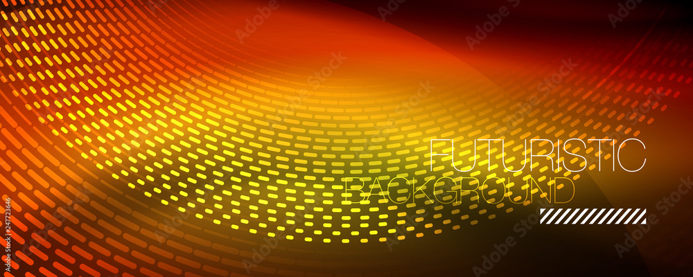 Glowing light particles in dark neon space, magic glow shiny abstract background Glowing light particles in dark neon space, magic glow shiny abstract background