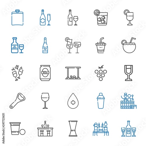 alcohol icons set