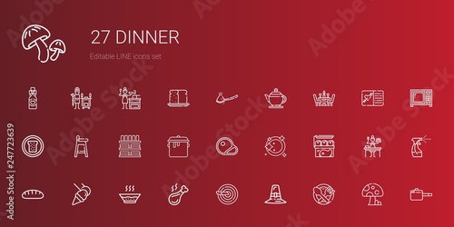 dinner icons set