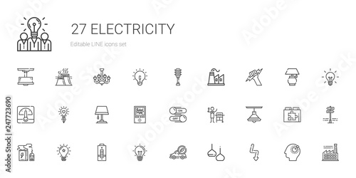 electricity icons set